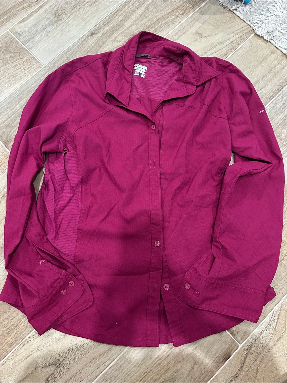 Columbia Magenta Long-Sleeve Performance Button Shirt